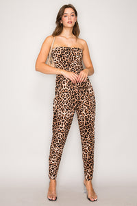 RX8592 | Printed Straplesss High Waist Jumpsuit