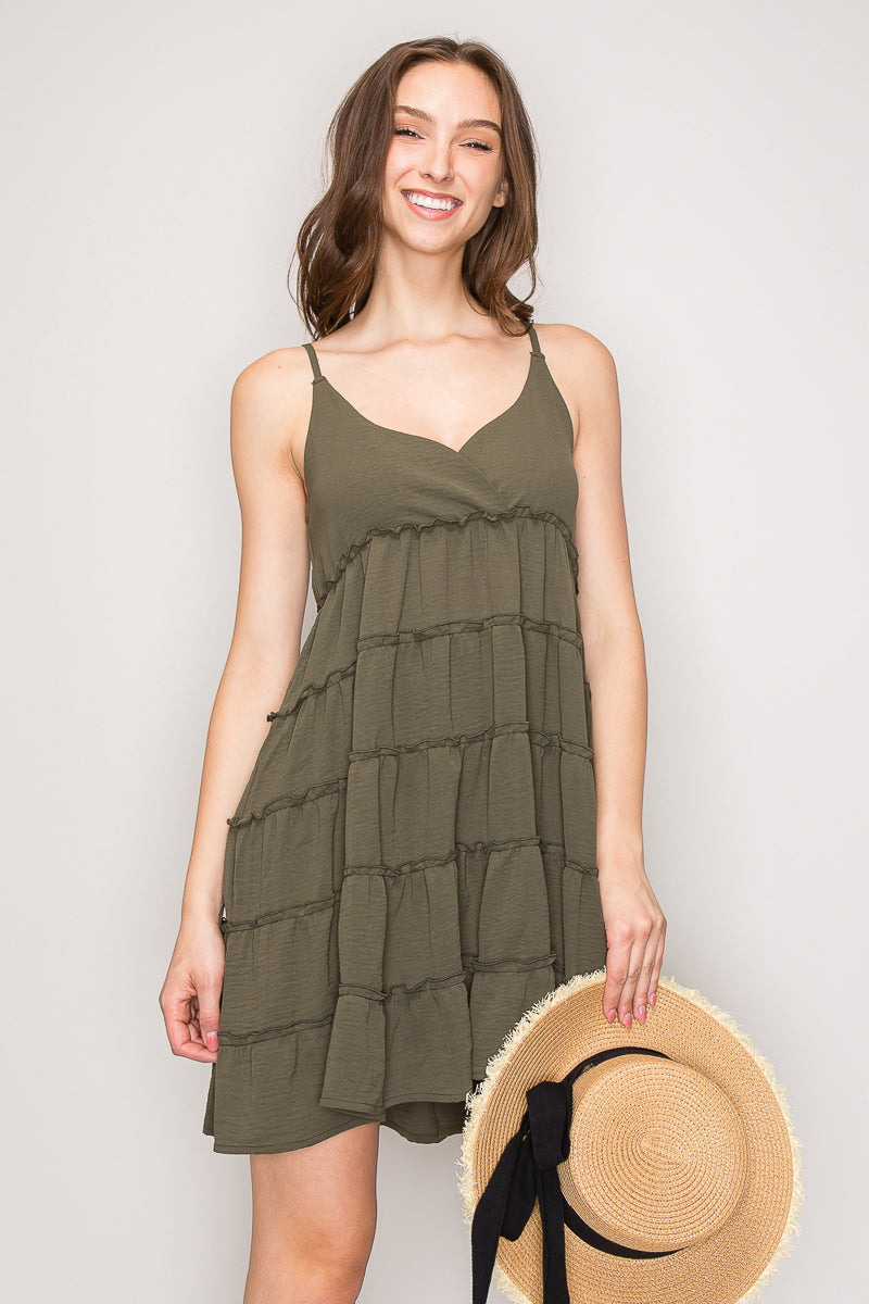 DX70326 | Sleeveless Tiered Ruffle Babydoll Flowy Mini Dress Popular 21 DX70326 | Sleeveless Tiered Ruffle Babydoll Flowy Mini Dress Popular 21